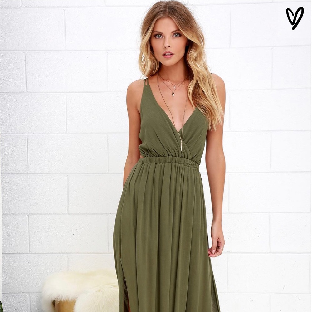 Lulu’s Olive Green Maxi Dress
